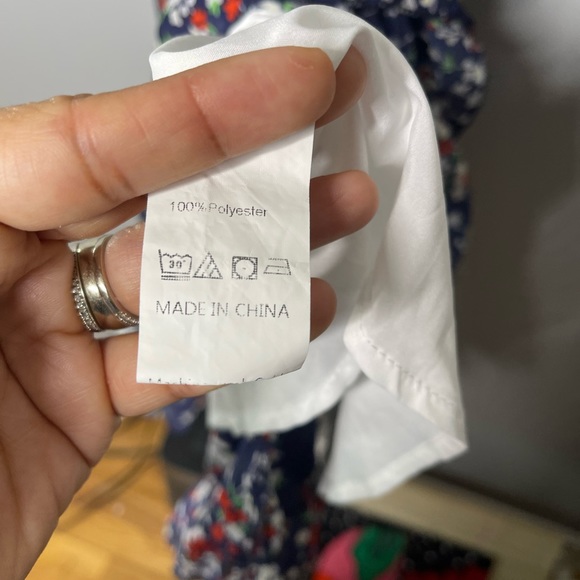 Welity Puff Sleeve V-Neck Ruffle Layer Swing Midi Dress for Women, Navy Blue | S - Picture 4 of 10